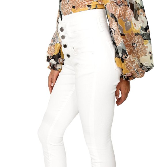 BlankNYC White Skinny Jeans, button front - Picture 4 of 4